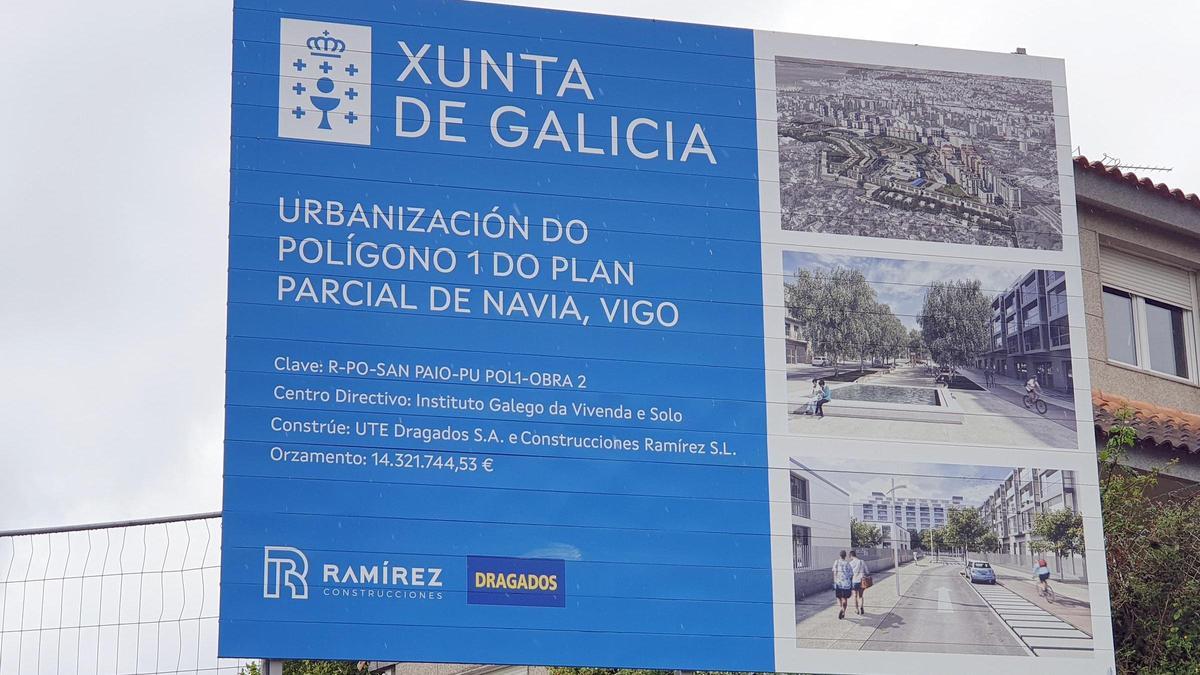 Obras de explanación para la construcción de viviendas de promoción autonómica o de la Xunta en Navia (Vigo).