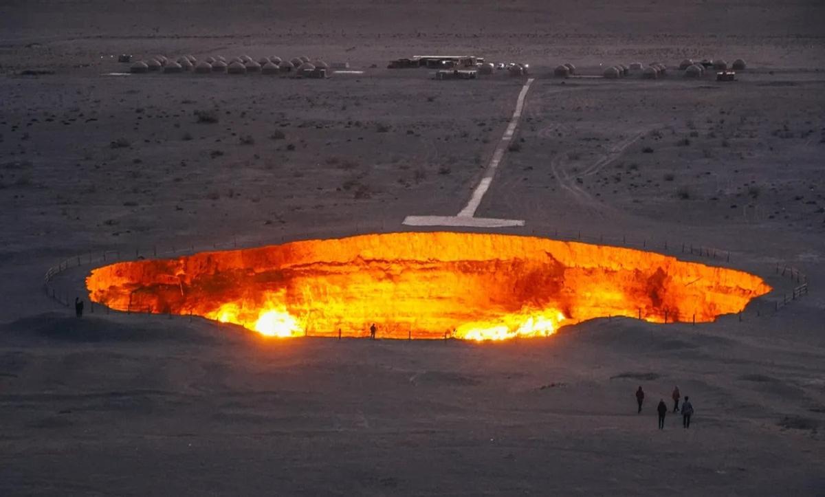 El cráter Darvaza está en Turkmenistán