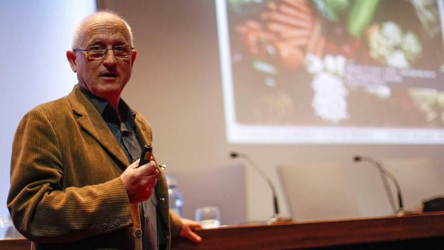 Fulgencio Saura, ayer, durante su conferencia.