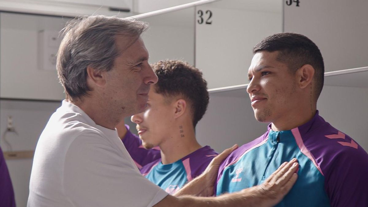 Felipe Miñambres y Fabri, en la visita de este lunes a la Ciudad Deportiva.