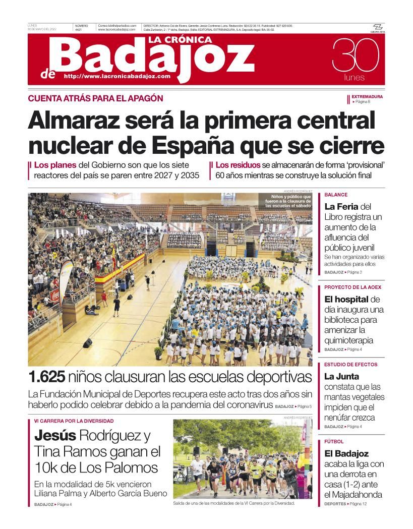 Consulta la portada correspondiente al día 30 de mayo del 2022