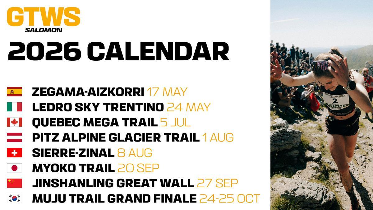 El calendario de carreras de las Golden Trail World Series 2026