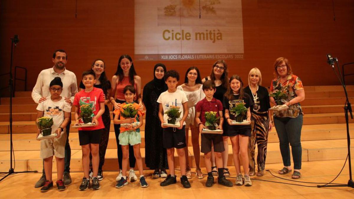 Alguns dels premiats a l’acte d’ahir a l’Auditori. | AJUNTAMENT DE GIRONA