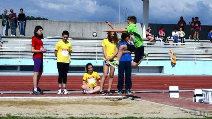 Un momento de la prueba de salto de longitud.