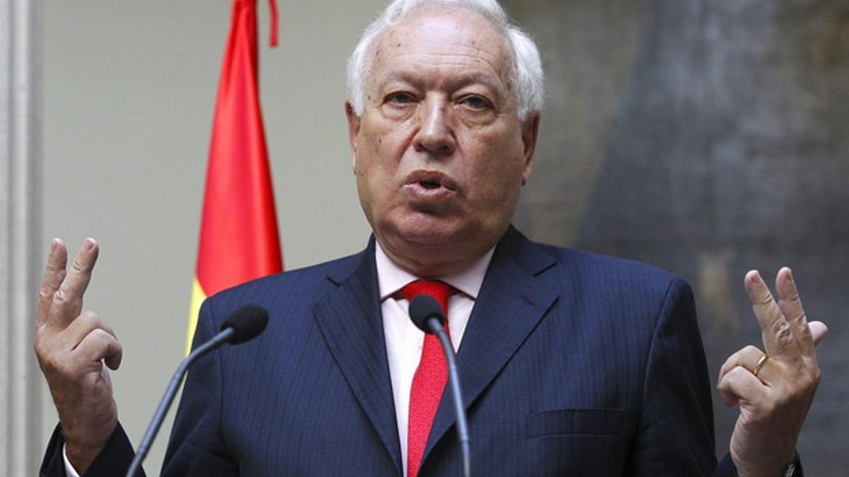 El ministro de Asuntos Exteriores y de Cooperación, José Manuel García-Margallo, este lunes, en Madrid.