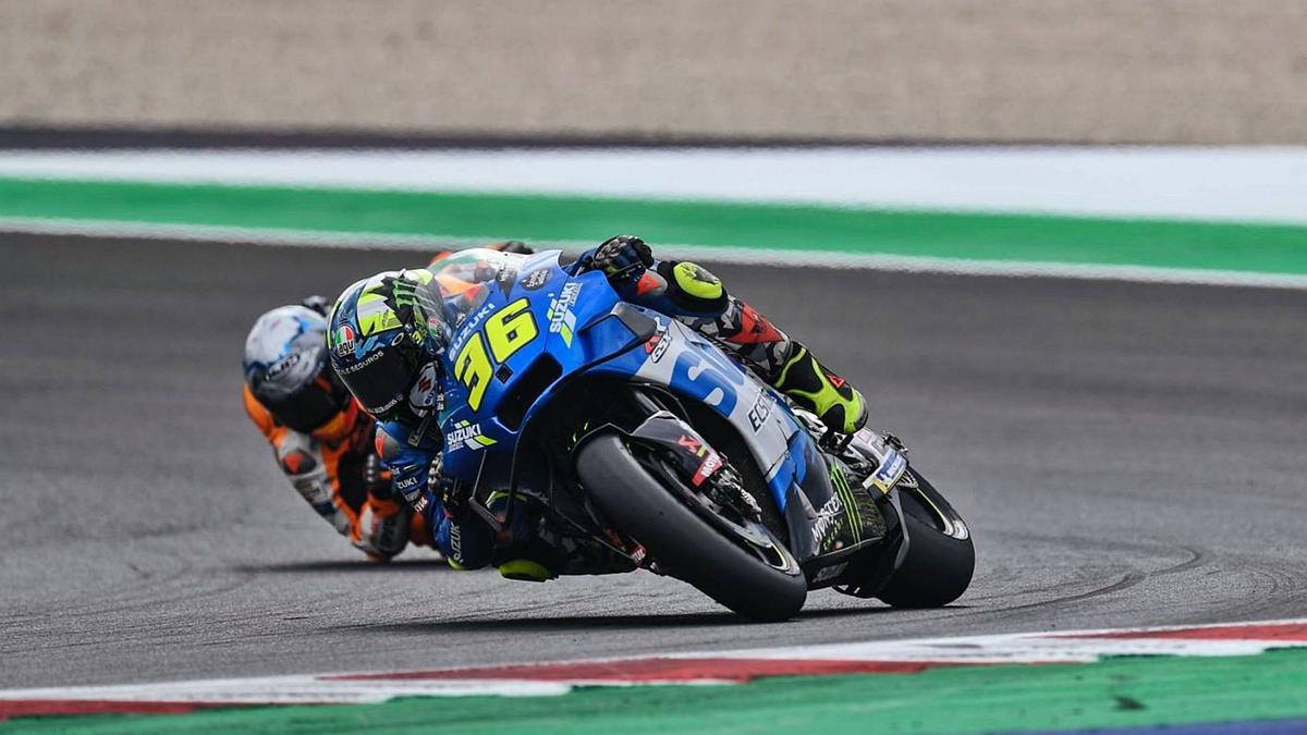 El piloto mallorquín Joan Mir, ayer sobre el asfalto de Misano,  fue castigado con una penalización por exceder el límite de la pista. | MOTOGP