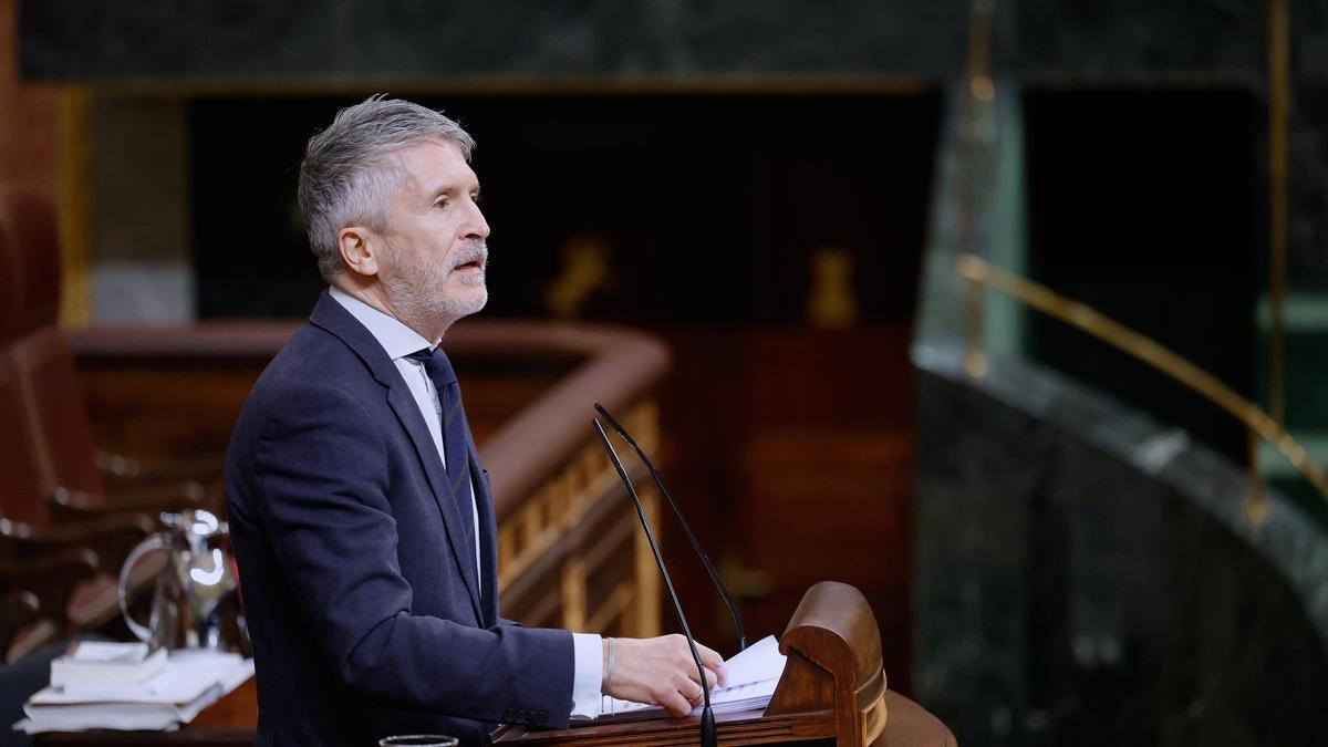 El ministro de Interior, Fernando Grande-Marlaska, en el Congreso de los Diputados.