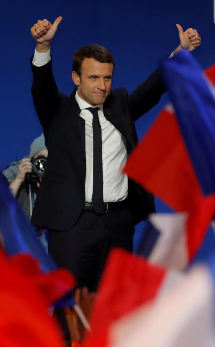 Macron celebra el resultado de las elecciones