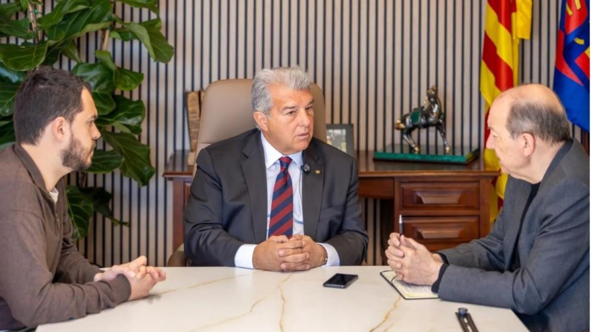 Joan Laporta es entrevistado por Vicent Sanchís y Joan Pol Alcaraz