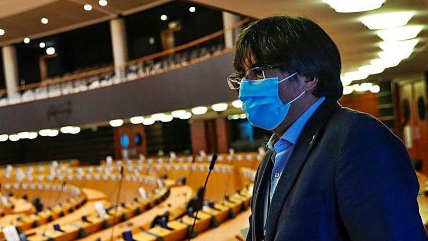 Puigdemont, ahir al Parlament Europeu.