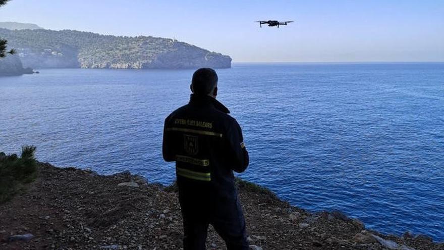 El dron del 112 se incorpora a la búsqueda del desaparecido en el torrente de Na Mora
