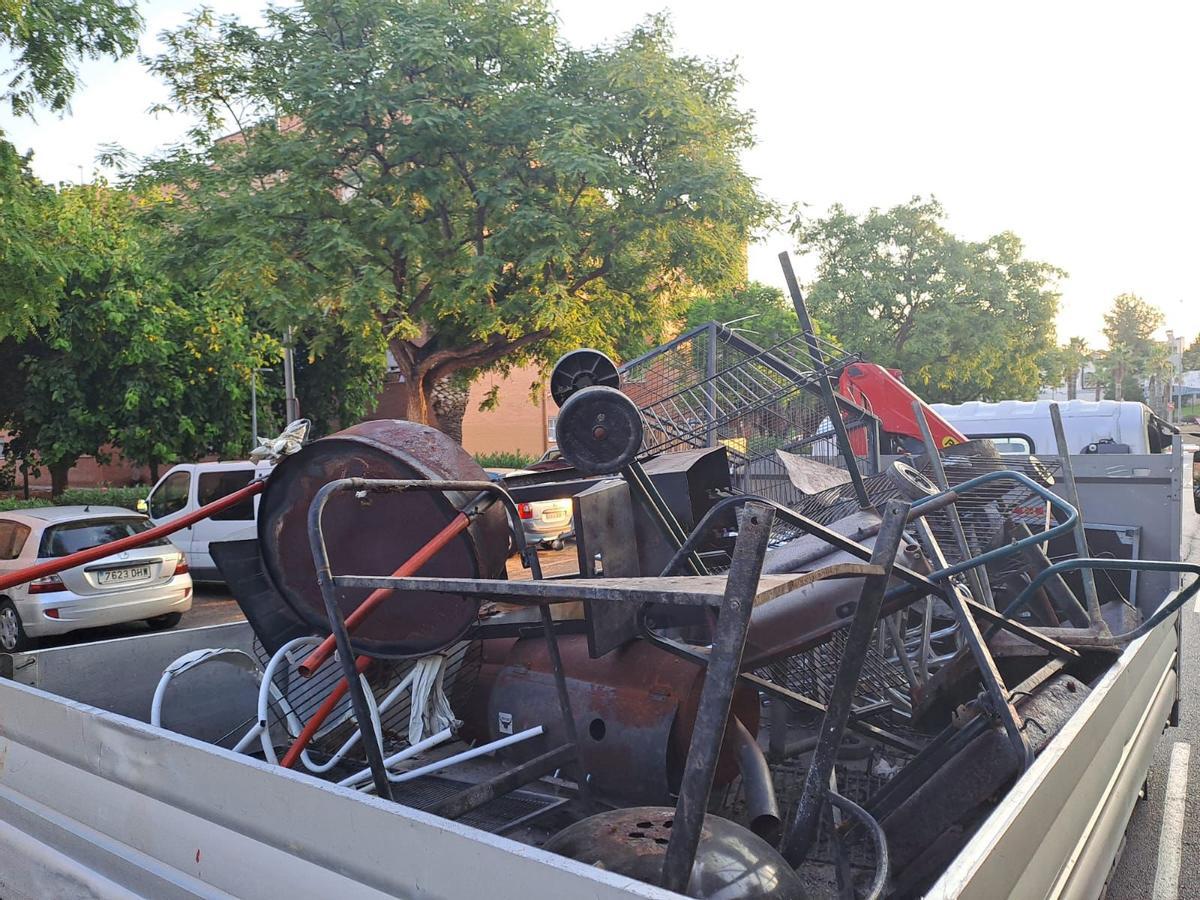 Barbacoas requisadas esta mañana en Paterna.