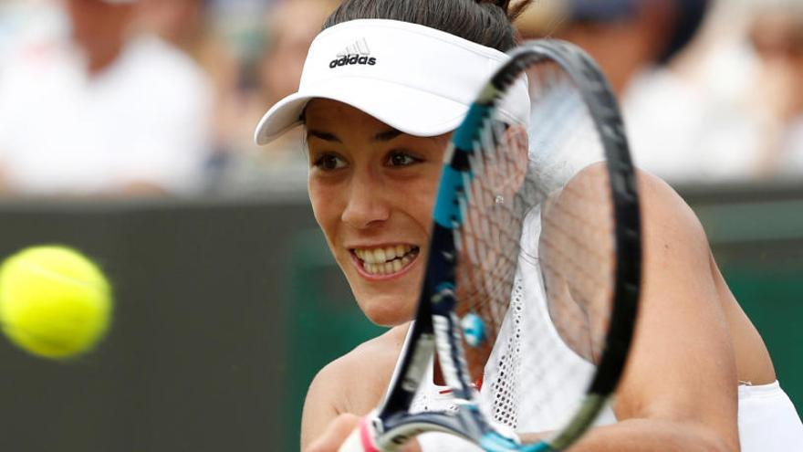 Garbiñe Muguruza, durante el partido contra Cirstea