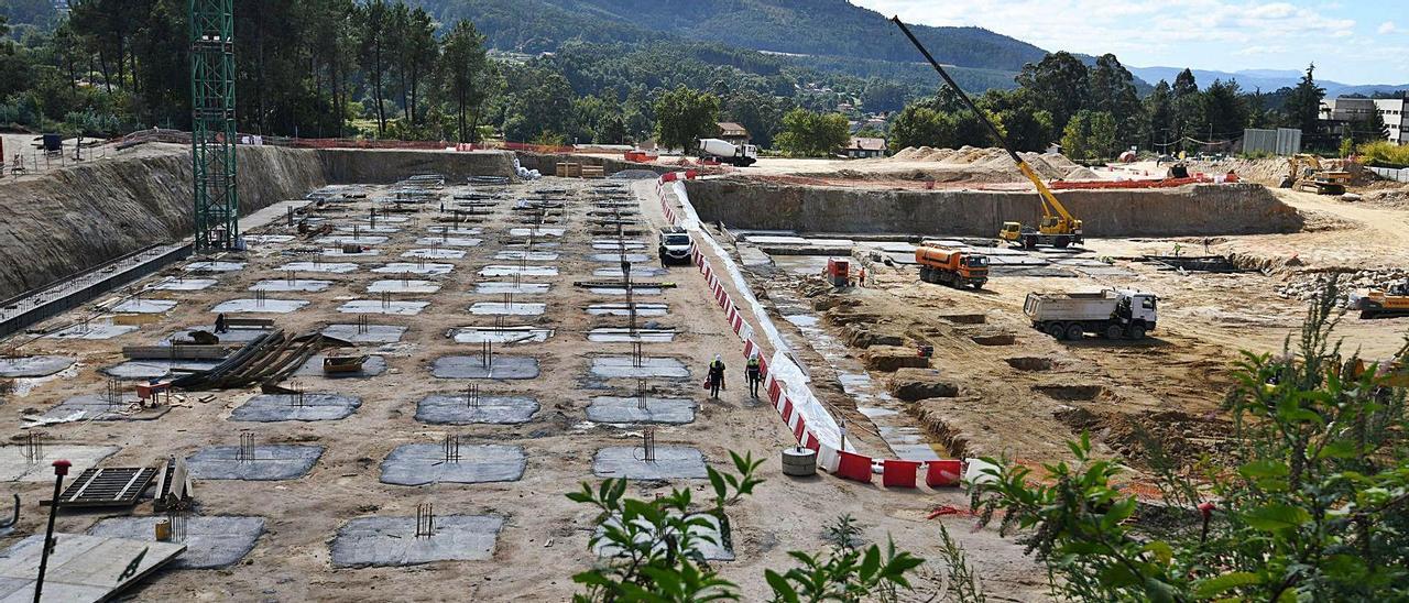 Zona donde se levantará el bloque de Urgencias, ya cimentado.