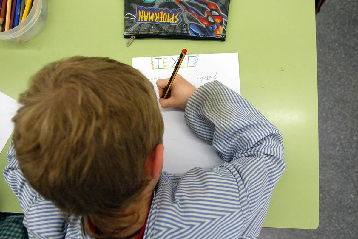 Un estudiante de Primaria, en clase