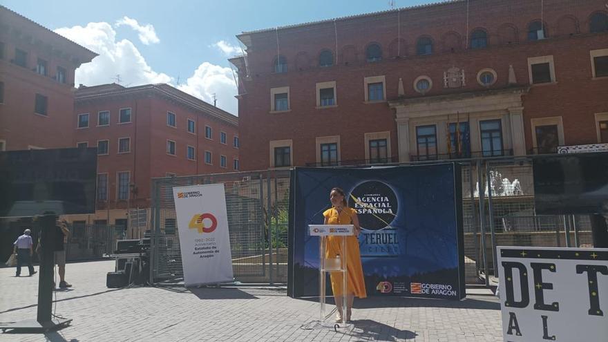 La consejera Maru Díaz, esta mañana en Teruel