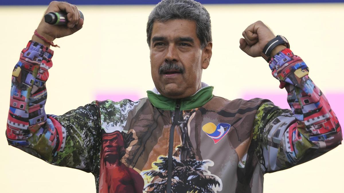 El presidente de Velezuela, Nicolás Maduro, dudrante un acto de campaña en Caracas.