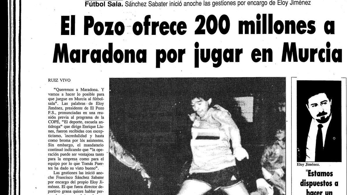 El Pozo quiso fichar a Maradona por 200 millones de pesetas