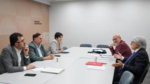 El líder de ERC, Oriol Junqueras, y el de Foment del Treball, Josep Sánchez Llibre, en su cita en Calàbria.