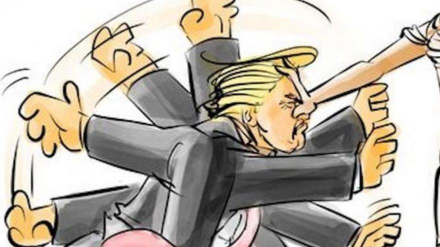 La viñeta sobre el veto de Trump que los estadounidenses no pueden dejar de compartir en Twitter