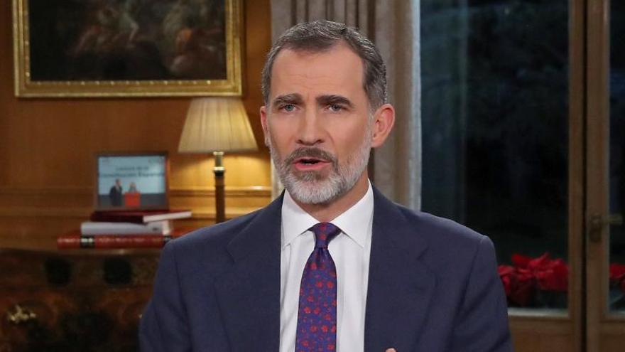 El Rey Felipe VI, durante el discurso de Navidad.