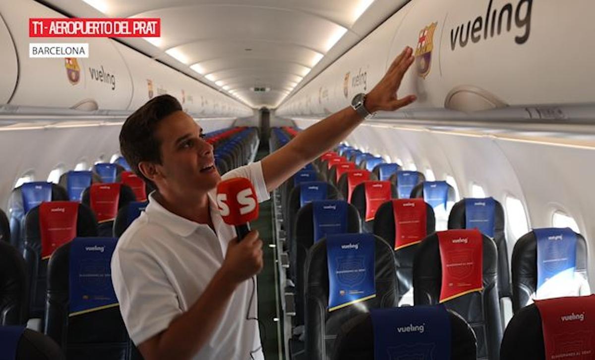 ¡Así es el avión de Vueling del Barça femenino por dentro!