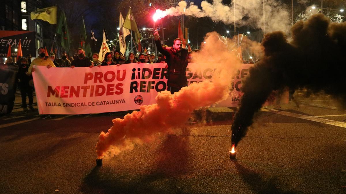 Capçalera de la manifestació a Barcelona