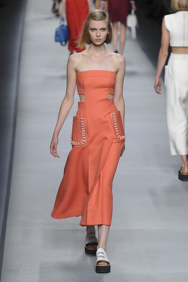 MFW: Fendi Primavera/Verano 2016, vestido naranja