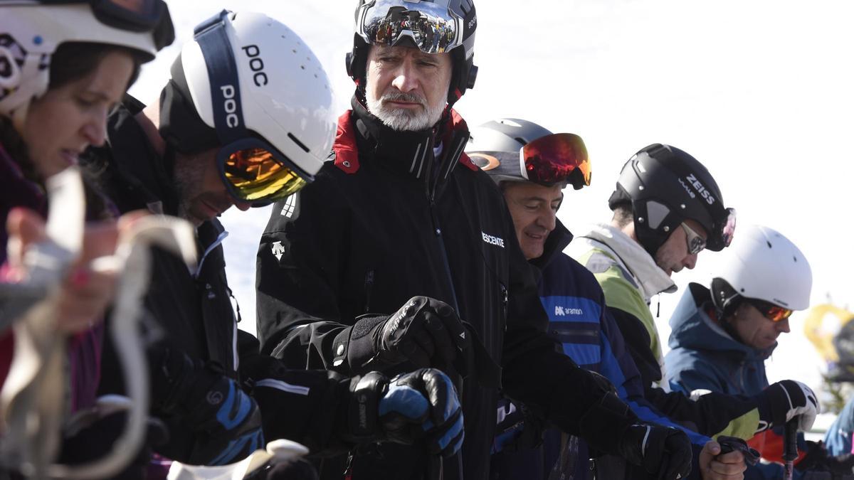 El Rey Felipe VI este sábado en la estación de esquí de Formigal