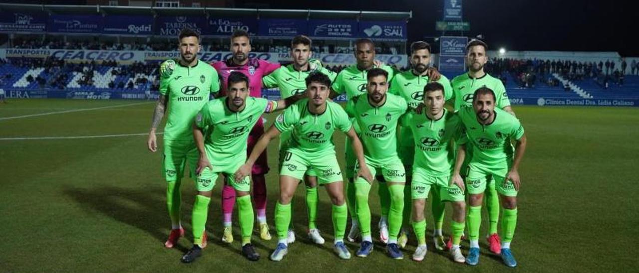 El once del Atlético Baleares en el último partido de Liga frente al Linares.