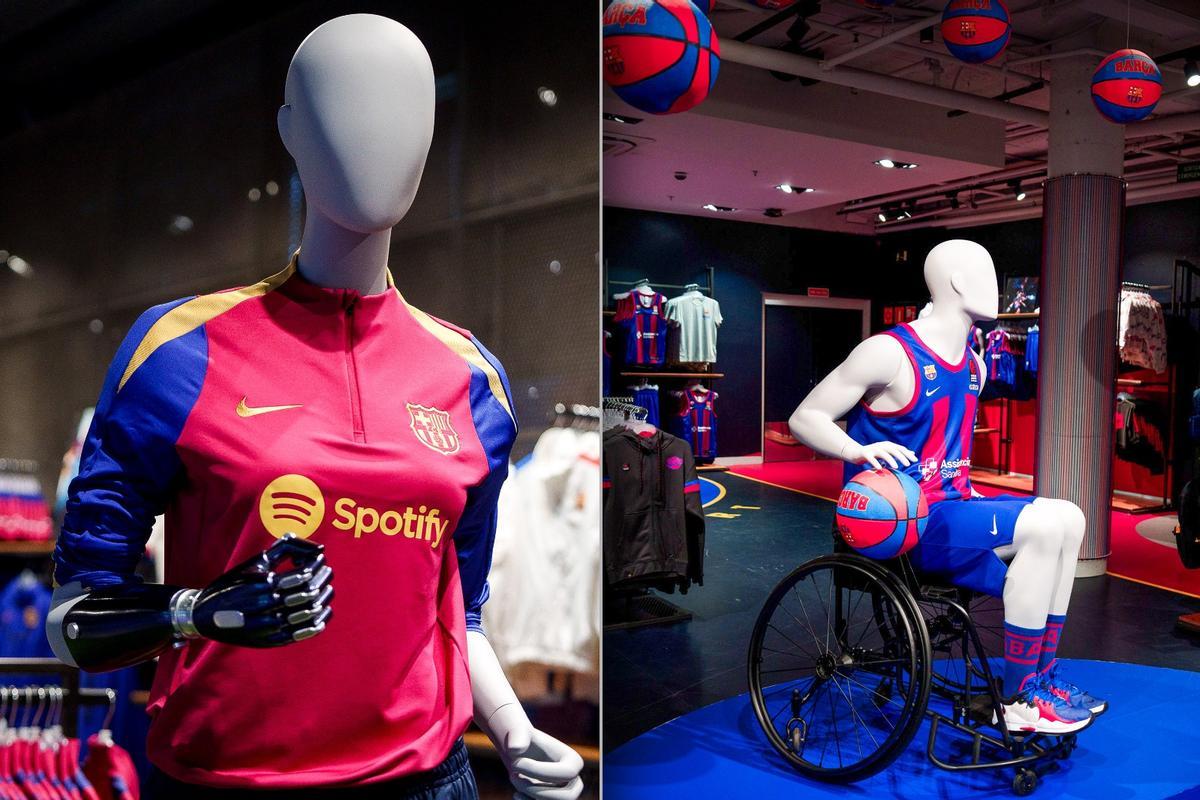 Maniquíes inclusivos en las Barça Stores