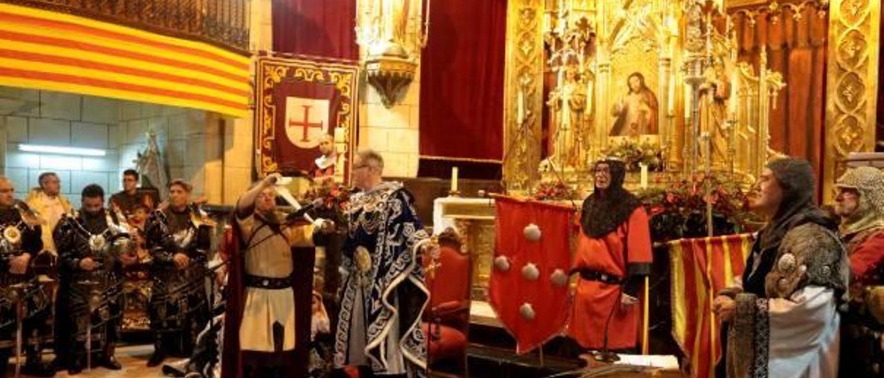 Una de las representaciones de la Carta Pobla en la iglesia.