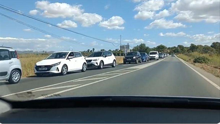 Auf den Zufahrtsstraßen zum Traumstrand Es Trenc staute sich am Freitag (19.8.) der Verkehr.