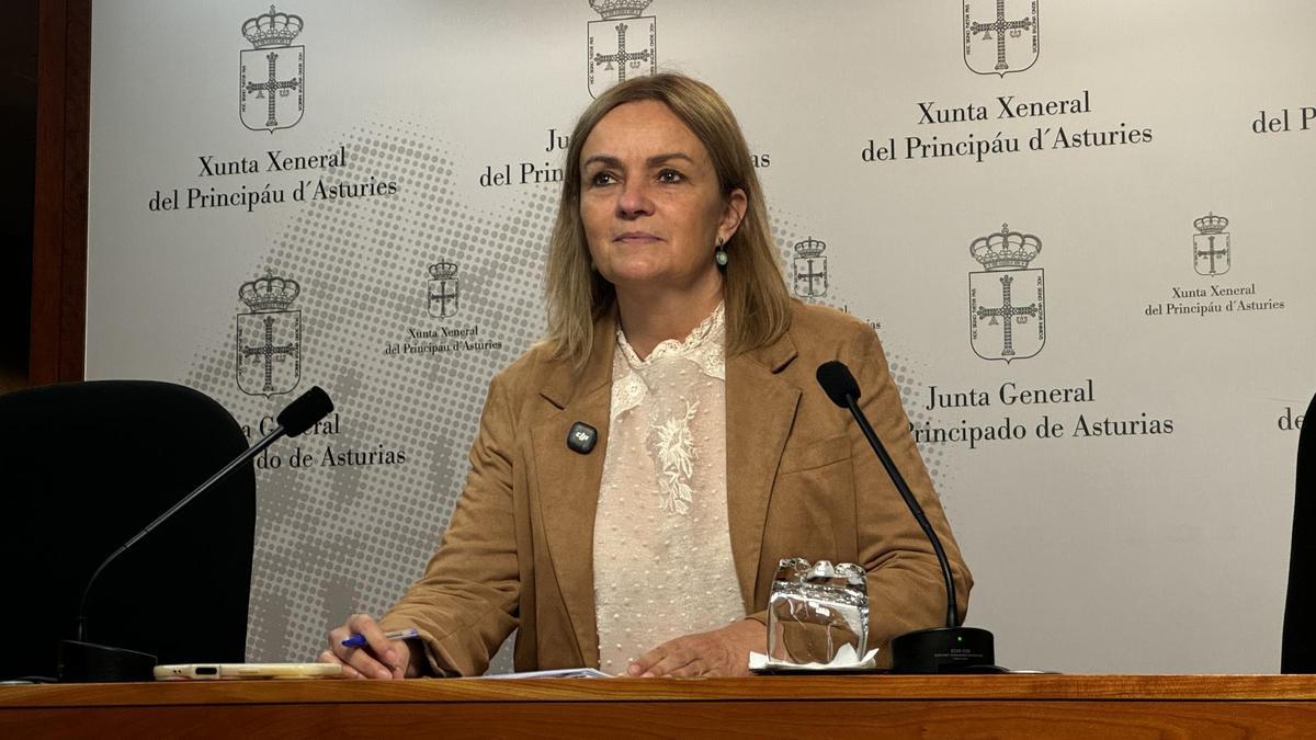 Covadonga Tomé, en la rueda de prensa.