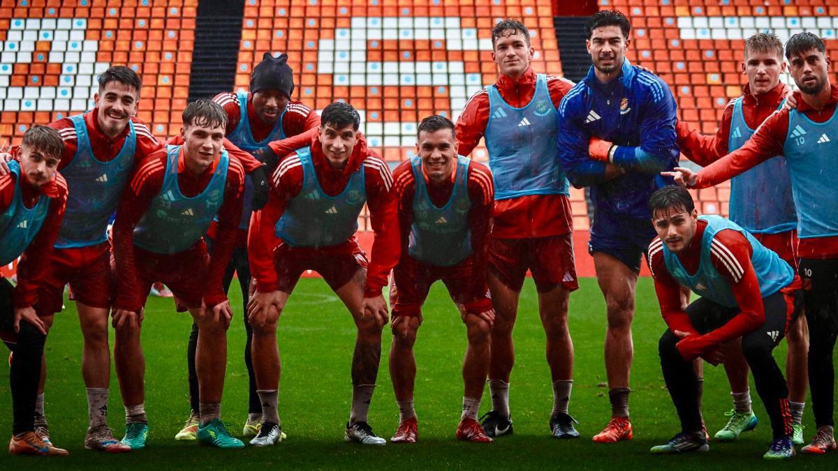 Jugadores del Nàstic en un entrenamiento