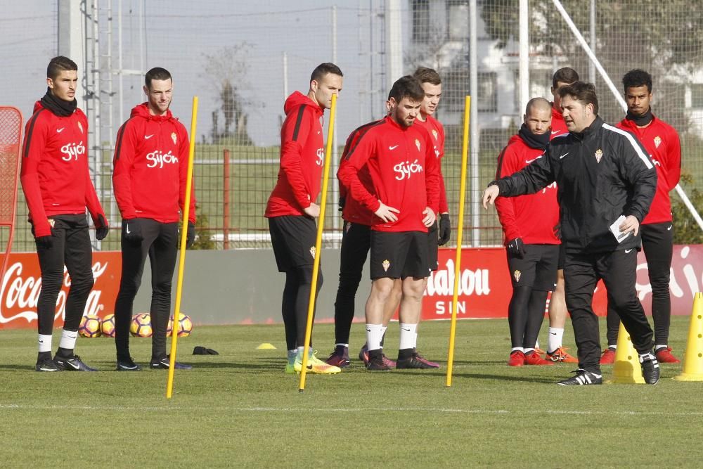 Entrenamiento del Sporting.