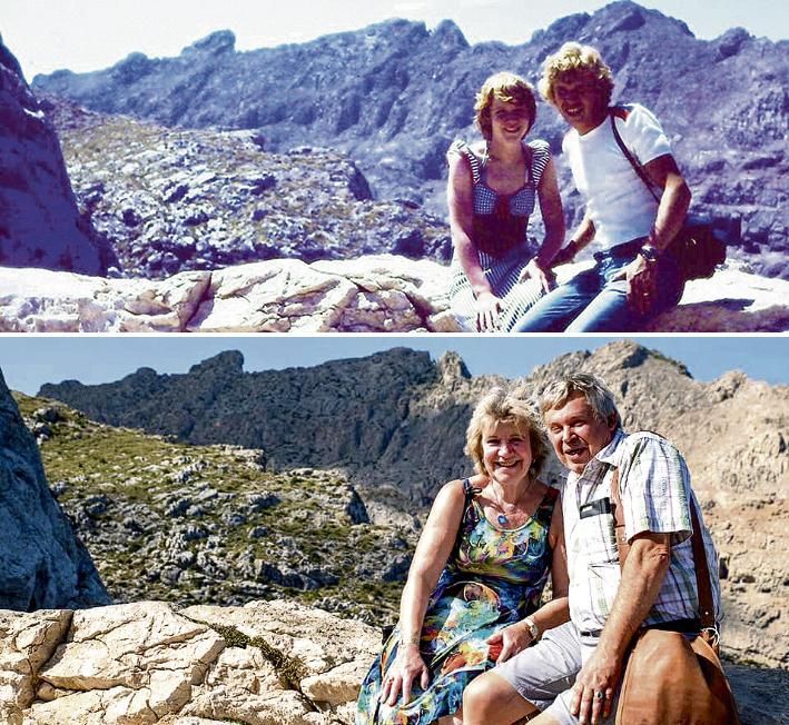 Mallorca in den 70er-Jahren und 2019: Marianne und Hans Bähr am Cap Formentor.