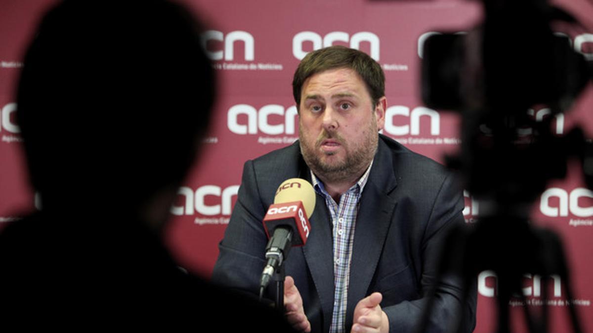 Oriol Junqueras, durante la entrevista con ACN