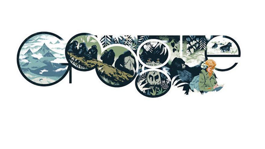 Dian Fossey, en el &#039;doodle&#039; de Google.