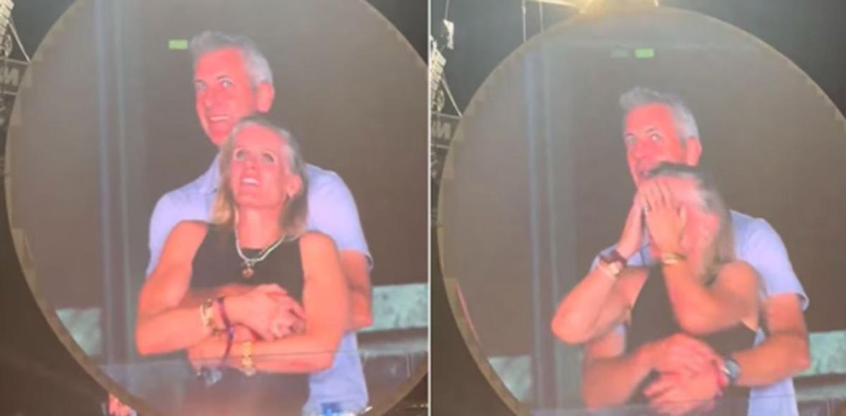 Andy Byron y Kristin Cabot son «pillados» por la cámara en el concierto de Coldplay.
