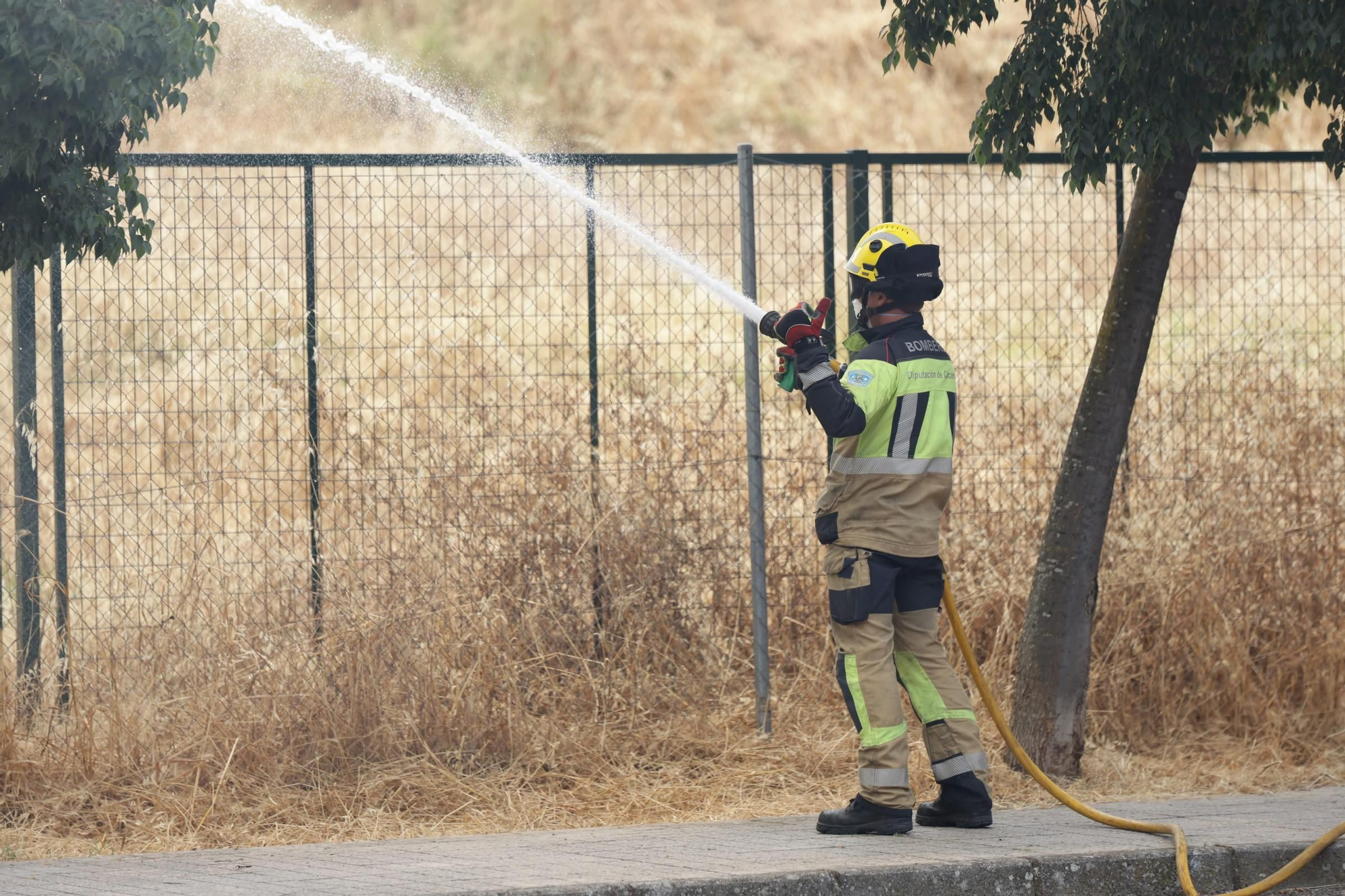Incendio de pastos en unas pistas de fútbol de La Mejostilla