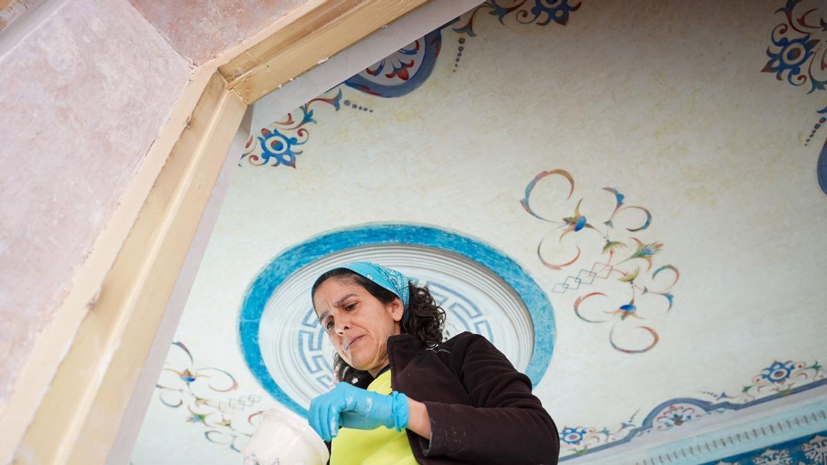 Obras de restauración de la casa natal de Luis Cernuda, en Sevilla.
