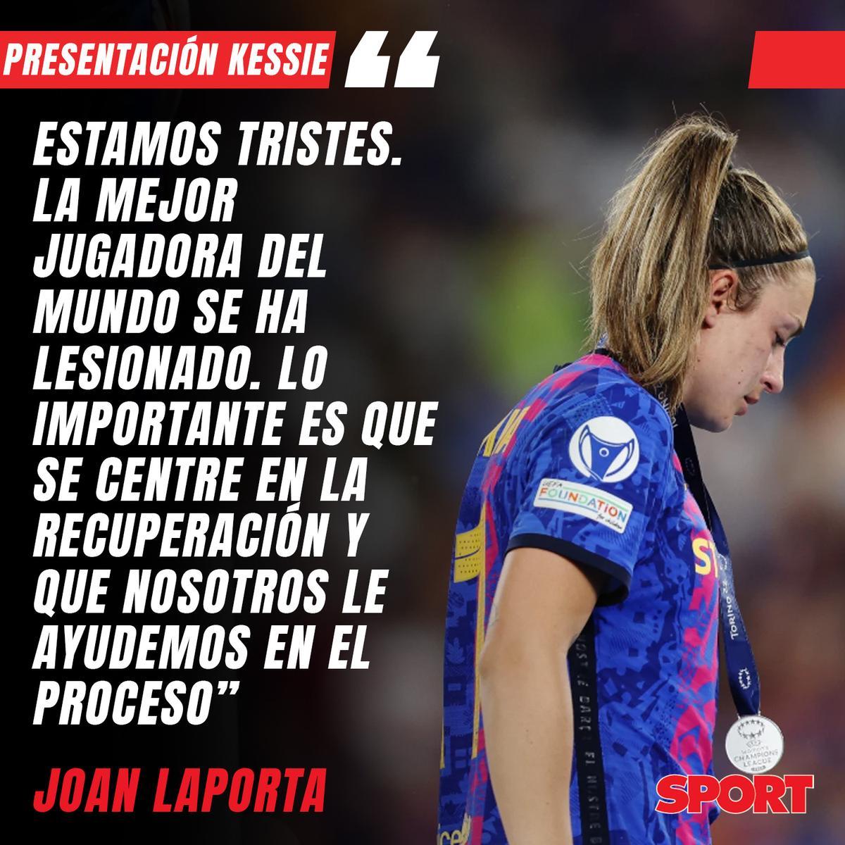 Bonito mensaje de Joan Laporta a Alexia Putellas, lesionada de gravedad antes de la Eurocopa Bonito mensaje de Joan Laporta a Alexia Putellas, lesionada de gravedad antes de la Eurocopa