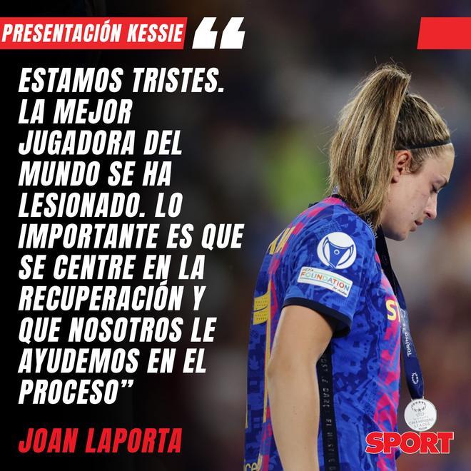 Bonito mensaje de Joan Laporta a Alexia Putellas, lesionada de gravedad antes de la Eurocopa