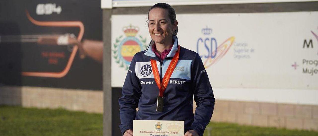 Fátima Gálvez, tras ganar una medalla.