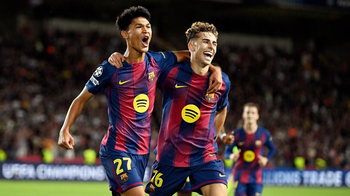 Dro y Fermín celebran el segundo gol del Barça Dro y Fermín celebran el segundo gol del Barça