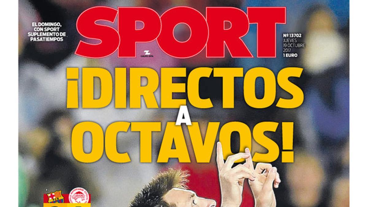 La portada de SPORT de hoy