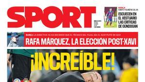 La portada SPORT de hoy, jueves 18 de abril de 2024