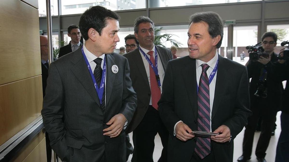 Artur Mas y Marc Guerrero en la inauguración del Congreso del EDLR en 2009.