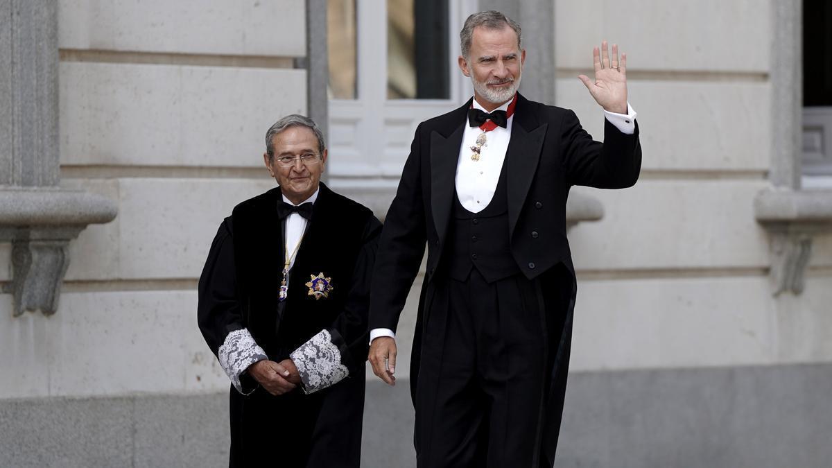 Acto de apertura del año judicial con Felipe VI y el presidente del Tribunal Supremo.
